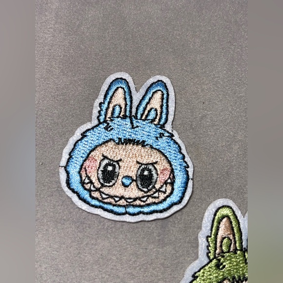 Labubu 2 Iron on Patches. Blue and Green Labubu. NIP - Picture 3 of 4